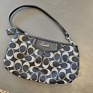 Coach Signature Black and Gray Wristlet